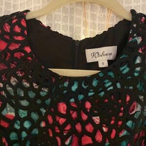 Beautiful party/wedding guest dress | black embroidered overlay 🖤🌺🌿🖤